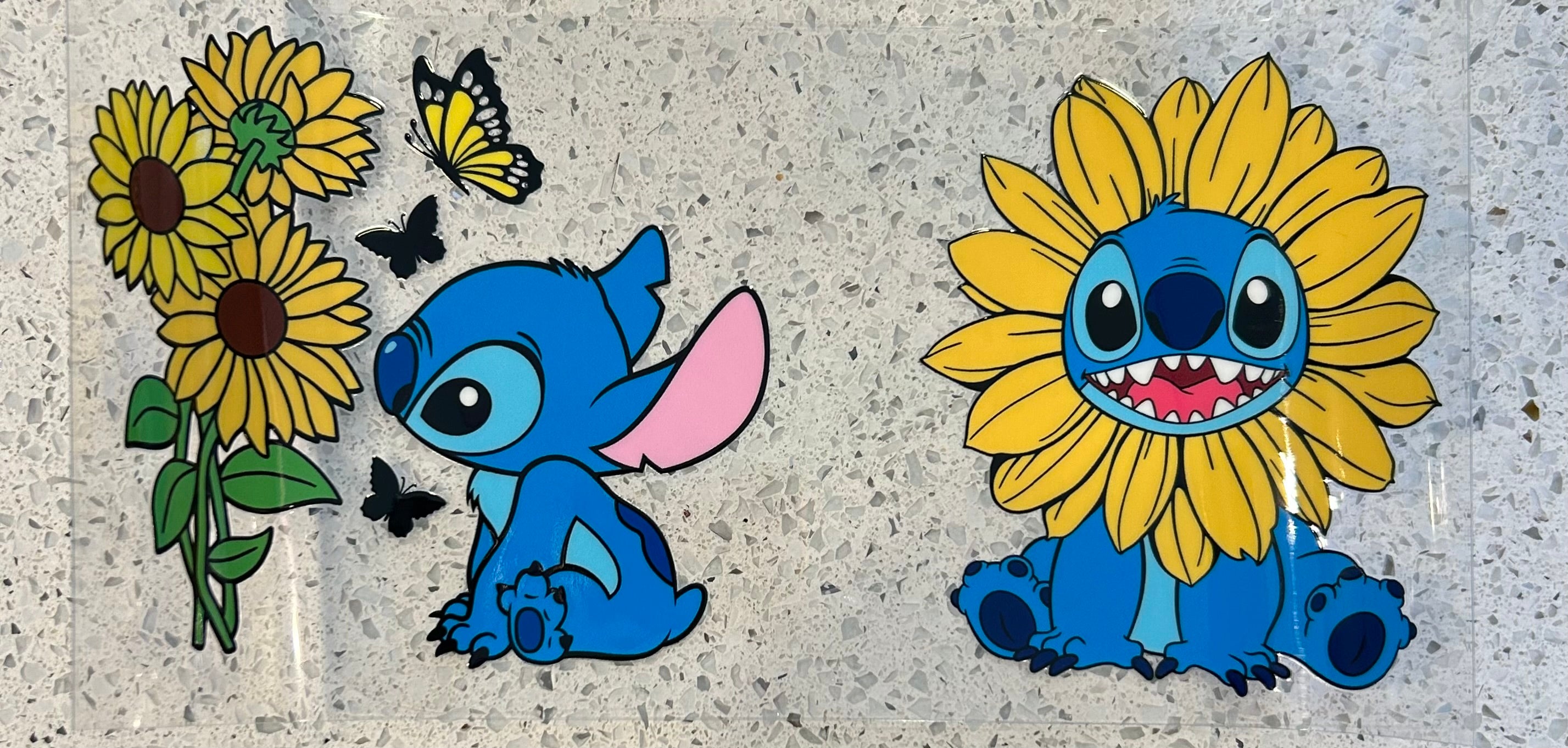 Stitch and sunflowers