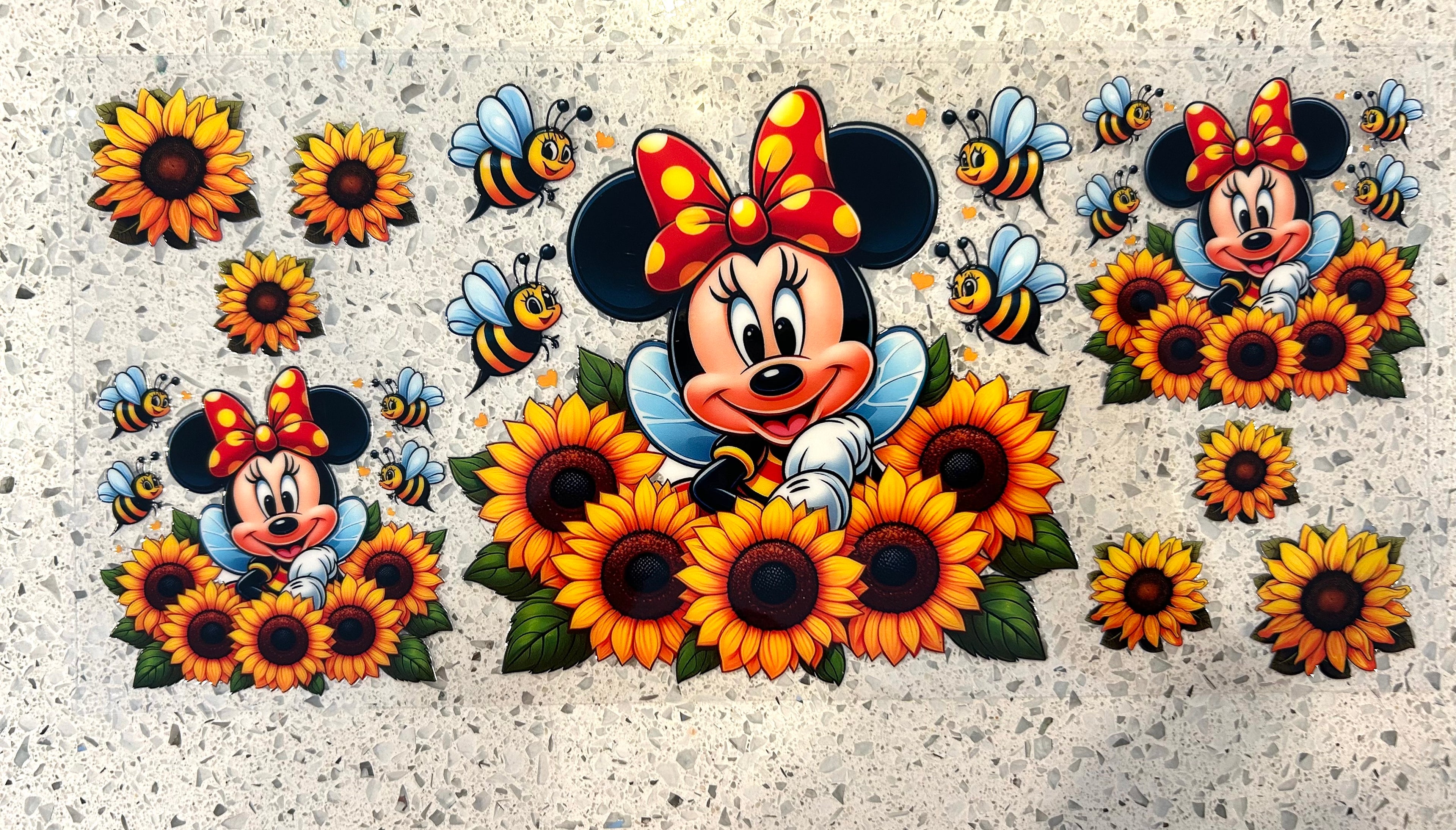 Minnie sunflowers and bees
