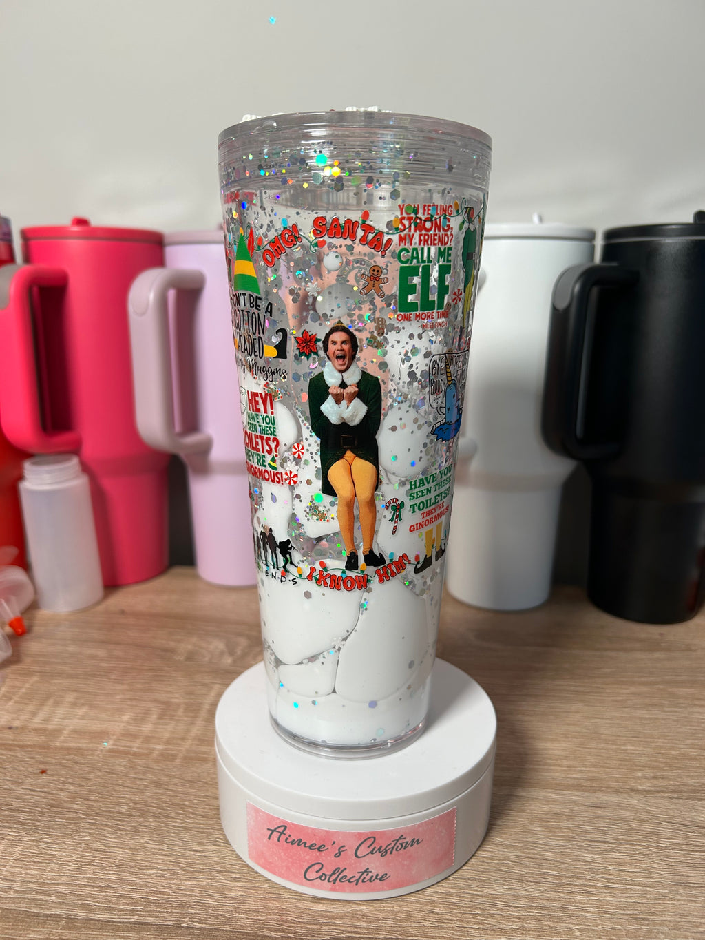 24 oz Elf Snowglobe Tumbler