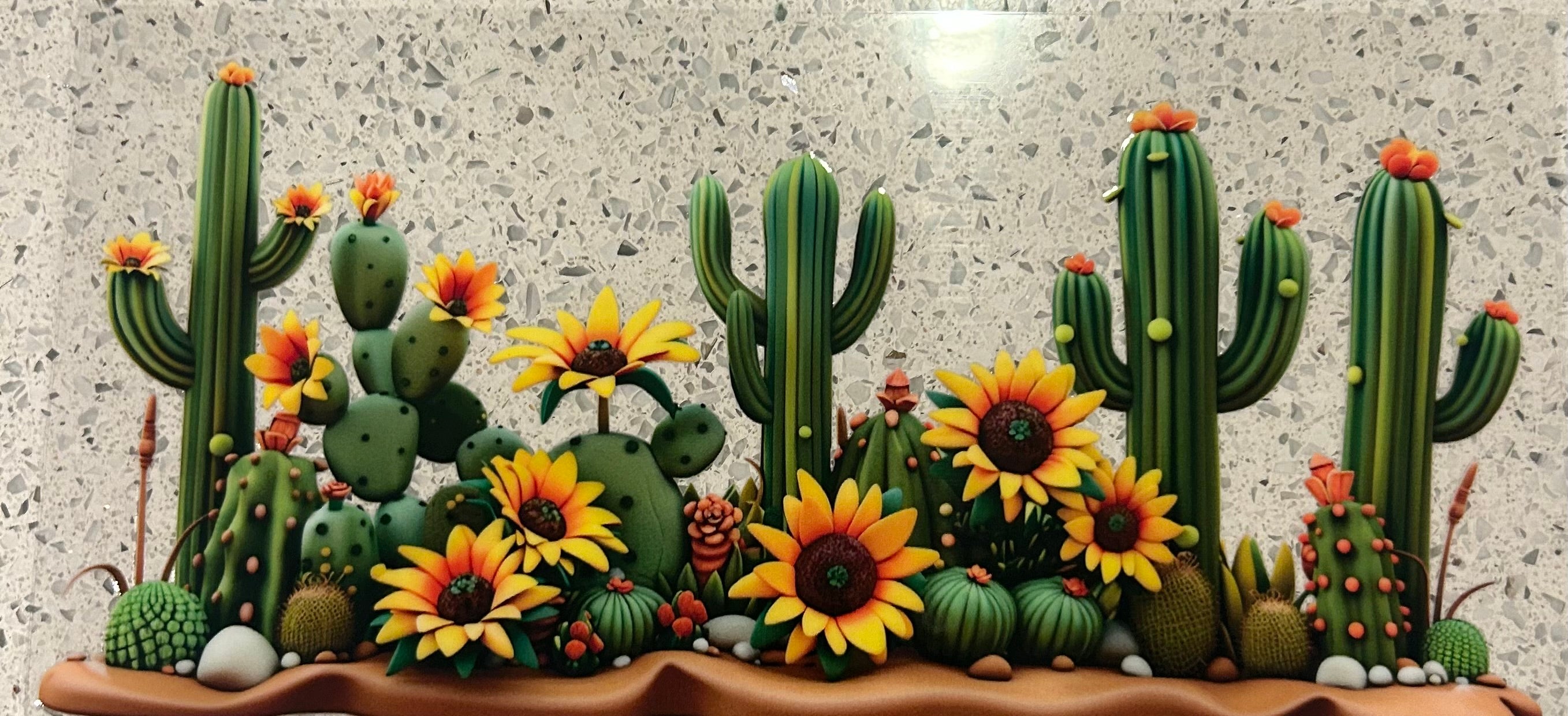 Sunflowers and cactus