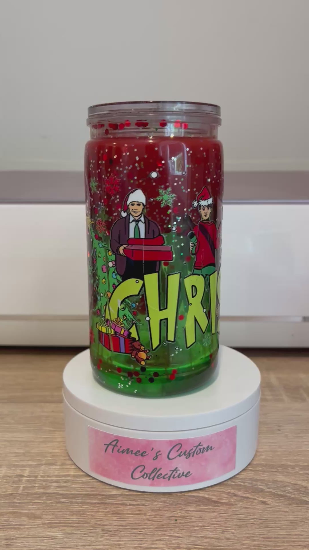 16 oz Christmas Snowglobe Tumbler