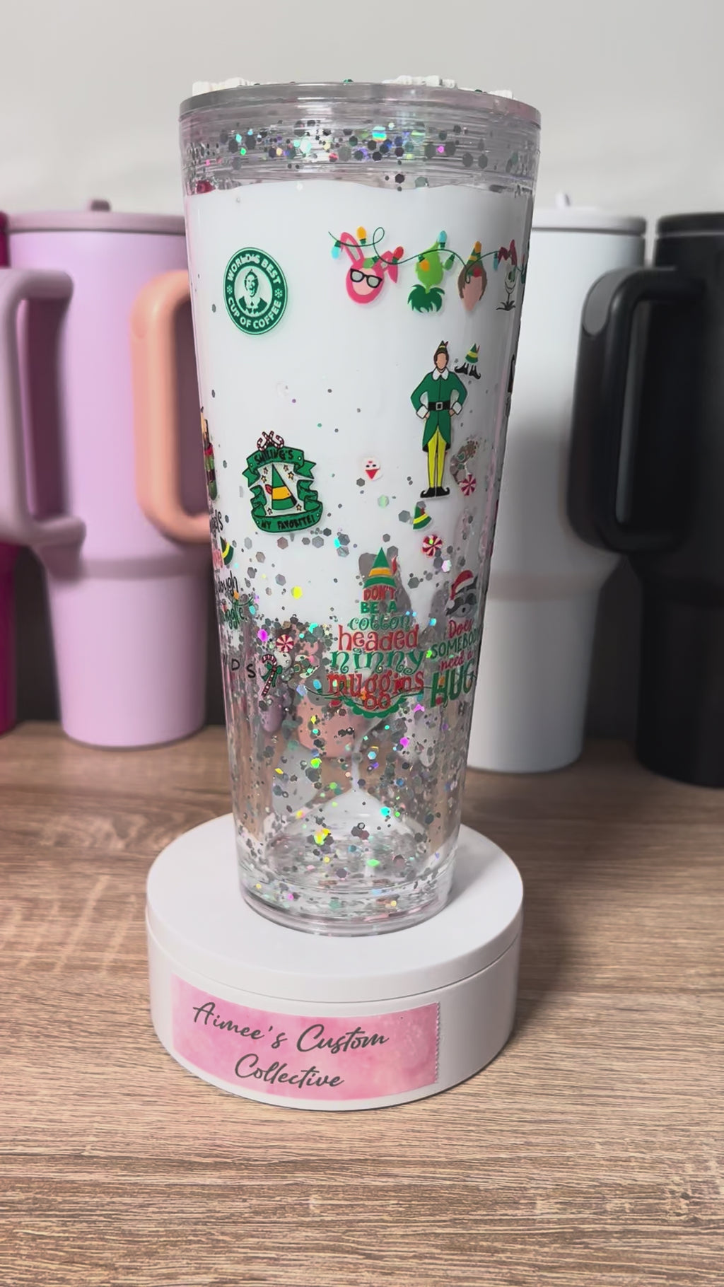 24 oz Elf Snowglobe Tumbler